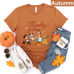 Mickey And Friends Thanksgiving Shirts, Disney Thanksgiving Shirt, Thankful Disney Shirt, Family Vacation Thanksgiving Shirt, Fall Season