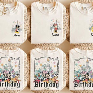 Personalized Disney Birthday Character Comfort Colors Shirt, Disney Birthday Boy Girl, Birthday Crew Squad, Mickey & Friends Birthday Trip