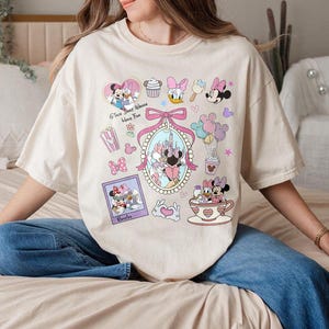 Retro Coquette Bows Minnie And Daisy Comfort Colors Shirt, Disney With My Bestie, Disney Girls Trip, Magic Kingdom Disney Matching Girls Tee