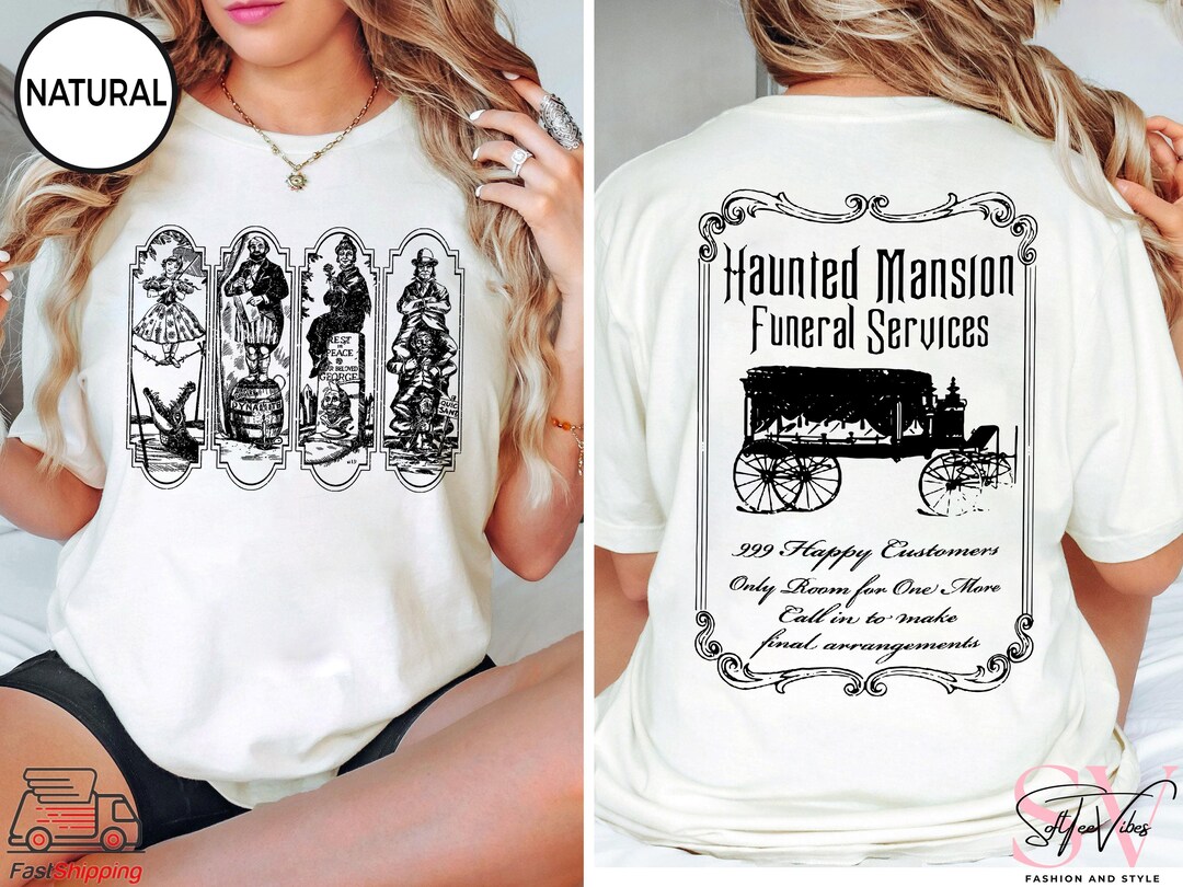 Vintage the Haunted Mansion Stretching Room Sketch Shirt, Disney