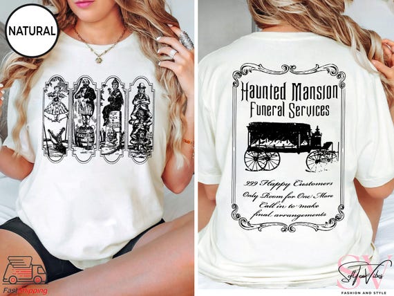 Vintage the Haunted Mansion Stretching Room Sketch Shirt, Disney