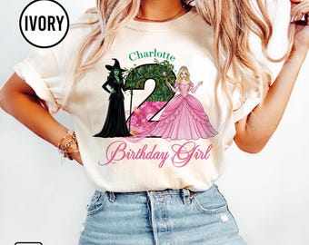 Coquette Wicked For Good Verjaardag Comfortkleuren Shirt Wizard of Oz Changed For Good Aangepaste naamshirts Glinda Elphaba verjaardagscadeau Oz Tee