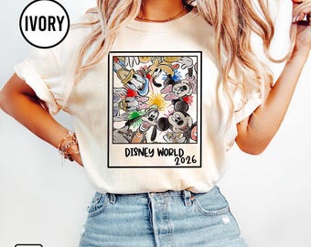 Camiseta retrô Disneyworld 2026, camiseta retrô Walt Disney, camiseta combinando Disneyworld, camiseta combinando férias da Disney, camiseta do Mickey e seus amigos