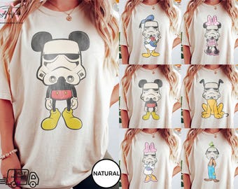 Vintage Disney Mickey And Friends Star Wars Shirt, Star Wars Family Shirts, Disney  All Character Tee Mickey Mouse Stormtrooper, Disney Trip