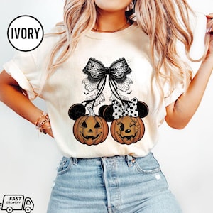 Tis the season Comfort Colors Shirt, Coquette Bow Disney Castle Halloween Shirt, Disney Fall Mickey Minnie Pumpkin Tee, Disneyland Halloween