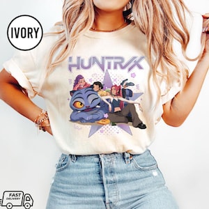 Kpop Huntrix Comfort Colors Shirt, Kpop Demon Hunters Shirt, Kpop Huntrix Tee, Mira, Rumi, Zoey, Derpy Tiger Tee, Gift for Huntrix fans