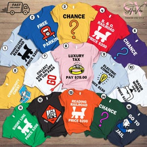 Monopoly Game Halloween Costume Shirts, Monopoly Game Cards Cosplay, Monopoly Game Costume Halloween Group Shirt, Group Monopoly Game Tee