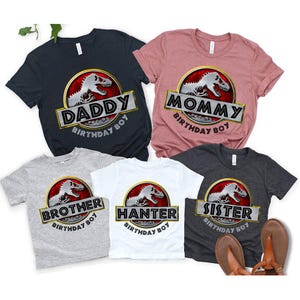 Jurassic Park Birthday Boy And Girl Shirt, Personalized Jurassic Park Family Birthday Shirt, Dinosaur Birthday Shirt, Custom Dinosaur Shirt