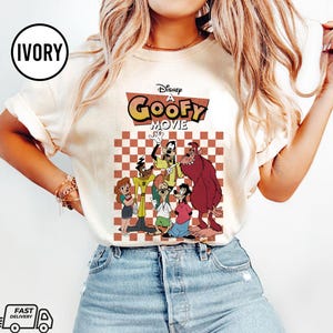 Retro Disney A Goofy Movie Characters Checkered Shirt, Max & Roxanne, Powerline Stand Out Tee, WDW Magic Kingdom Family Trip Disneyland Tee