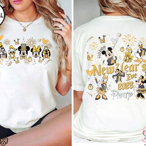 Disney Mickey and Friends Happy New Year 2025 Shirt, Disney Family New Year Fireworks T-shirt, New Year Eve Shirts, Disneyland Trip 2025 Tee