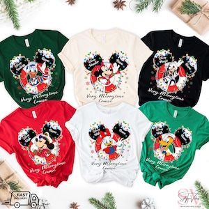 Very Merry Time Cruises Custom Shirt, Disney Cruise Family Christmas Shirts, Custom All Characters Xmas Tee, Mickey and Friends Cruise Shirt