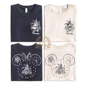 Custom The Happiest Place One Earth Shirt, Disneyland Vacation Tee, Mickey and Minnie Magical Castle Shirt, Disney World Family Trip Shirt