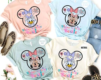 Disney With My Bestie Shirt, Minnie and Daisy Bestie Shirt, Disney Girl's Trip Shirt, WDW Disneyland Shirt, Best Friends Matching Shirt
