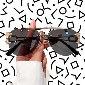 Oversized Rimless Retro Vintage Women Sunglasses - Multiple Colors