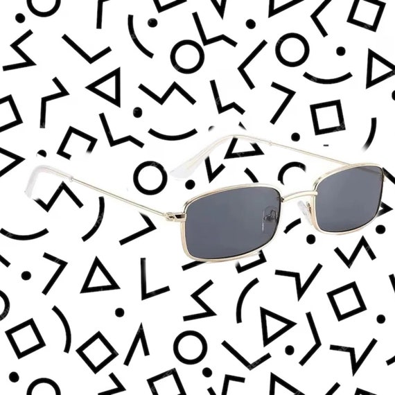Vintage Rectangle Retro Sunglasses 90s Style- Women and Men  display picture 3