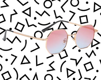 Vintage Curved Sunglasses: Retro Style, UV Protection
