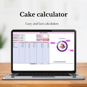 Taartcalculator l Prijscalculator EXCEL-tabel l DE/ENG