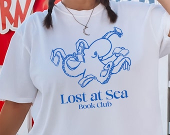 Summer Beach Reading Tee, Bookish Coverup, Ocean Themed Book Club Shirt