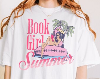 Book Girl Summer Tshirt | Hot Girls Read Shirt | Distressed Beach Reading Tee