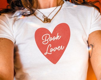Book Lover Distressed Baby Tee, Y2K Bookworm Shirt, Trendy Gift for Readers