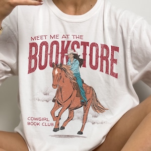 Bookish Cowgirl Shirt | Cowboy Romance Book Club | Western Book Lover Tee | Vintage Bookstore Apparel
