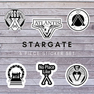 Stargate 6 Piece Sticker Bundle - Atlantis SG1 and More | Premium Vinyl Sticker | Indoor and Outdoor Use | Water Resistant