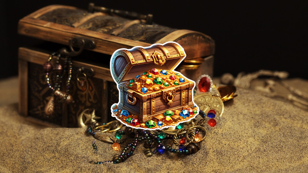 Treasure Chest With Gold and Jewels | Gold and Jewels | Buried