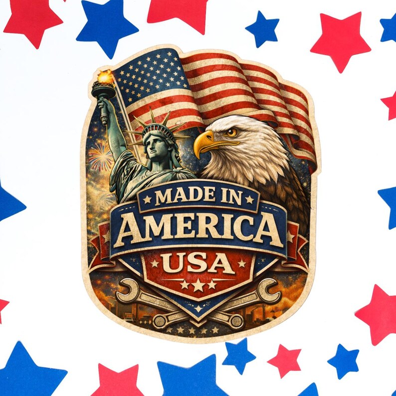Made in America Sticker – Patriotic USA Vinyl Decal - Etsy