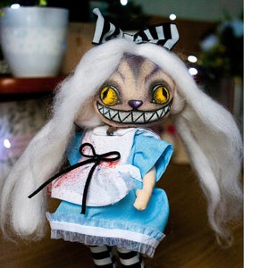 Gothic Gruselige Süße Einzigartige Katze Puppe, Rag Art Relikt Tier Puppe, Seltsame Hexe Dekor