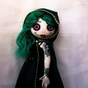 OOAK doll, Monster doll, pretty scary dolls, Gothic Emo dolls, creepy cute doll, zombie doll, collectible doll, weird witch doll.