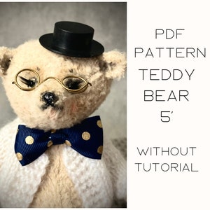 Teddy bear sewing pattern pdf, memory bear pattern, softie doll pattern- Make a unique handmade bear. plushie bear sewing pattern