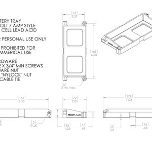 1270 Batterie Halterung für 12 Volt 7 Ampere Stunde GelCell Batterie Digital File
