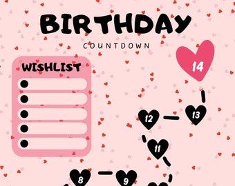 Geburtstags-Countdown-Kalender für Mädchen
