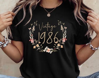 Present till 40-årsdag, födelsedagspresentskjorta, present till flickvän, systerpresent, 40-årsdagskvinna, 18, 40, 50 1986