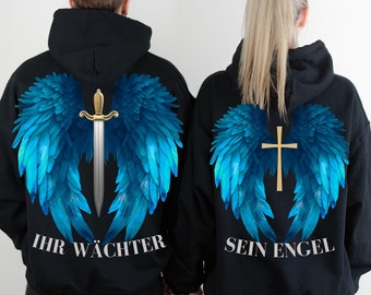 Your Guardian- His Angel Partner Hoodie, Couple Hoodies, Anniversary Gift, Partner Gift, Wedding, Mother's Day Gift, Father's Day Gift