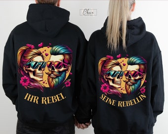 Rebel-Rebellin Partner Hoodie, Couple Hoodies,Jahrestag Geschenk