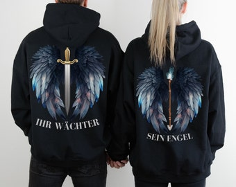 Ihr Wächter- sein Engel Partner Hoodie, Couple Hoodies, Jahrestag Geschenk, Partner Geschenk, Hochzeit,Muttertagsgeschenk, Geschenk Vatertag