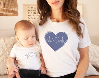 Mom and Baby Shirt, Mama and Mini Gift, Mom Girl Shirt, Matching Mama Mini, Mother's Day Gift, Mother's Day Birth Baptism Mom and Son