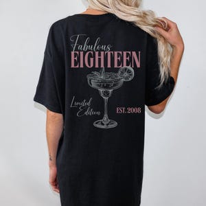 Personalized 18th birthday gift, birthday present for girlfriend, gifts for wife, sister, 2008 shirt for girls and daughters Black