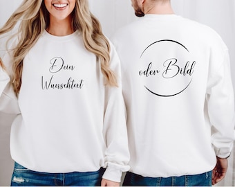 Sudadera personalizada con estampado a doble cara, sudadera con capucha personalizada, sudaderas con capucha para parejas, regalo, boda, regalo del Día de la Madre, regalo del Día del Padre