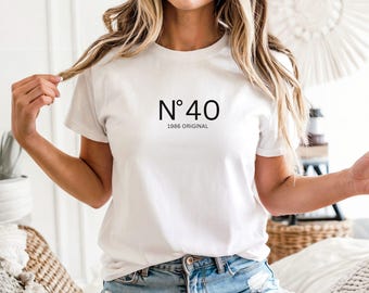 Geschenk zum 40 Geburtstag Shirt, Geburtstagsgeschenk, Geschenk Freundin T-Shirt, Geschenke für Frauen, Schwester Geschenk, 1986 vintage,