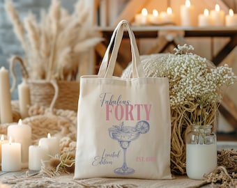 Fabulous 40th Birthday Personalized Bag Shopping Bag, Birthday Gift, Jute Bag, Pouch, 1985 Gift