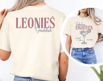 Guest list T-shirt 18th birthday signatures personalized, 18th birthday girl, birthday gift, gift for 18th birthday,