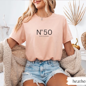 50th birthday gift shirt, birthday present, girlfriend gift T-shirt, gifts for women, sister gift, 1976 vintage Heather Peach