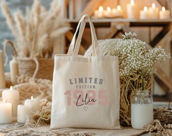 fabulous 30th birthday personalized bag shopping bag, birthday gift, birthday present, jute bag, bag, 1995 gift