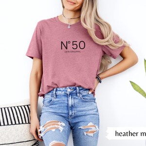 50th birthday gift shirt, birthday present, girlfriend gift T-shirt, gifts for women, sister gift, 1976 vintage Heather Mauve