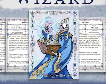 DnD 5e Wizard Spell Cards / Printable Fillable PDF / Spellbook Bundle Digital Download / Dungeon and Dragons gifts / Fantasy GM Gift