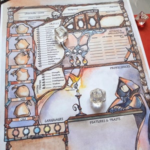 DnD 5e Schurke Charakterbogen / ausfüllbarer PDF digitaler Download / Dungeon and Dragons Geschenke / Fantasy GM Geschenk