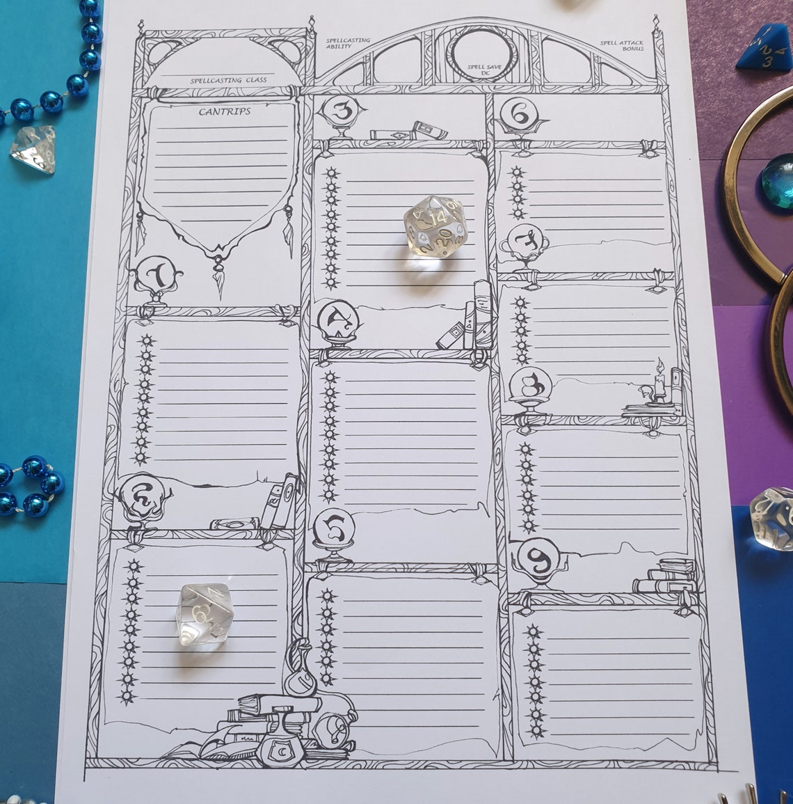 Dnd 5e Wizard Character Sheet / Printable Fillable PDF / Dungeon and ...
