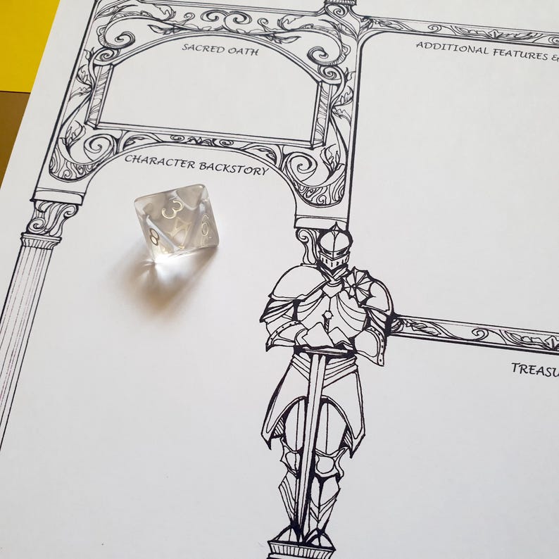 Dnd 5e Paladin Character Sheet / Printable Fillable PDF / Dungeon and ...